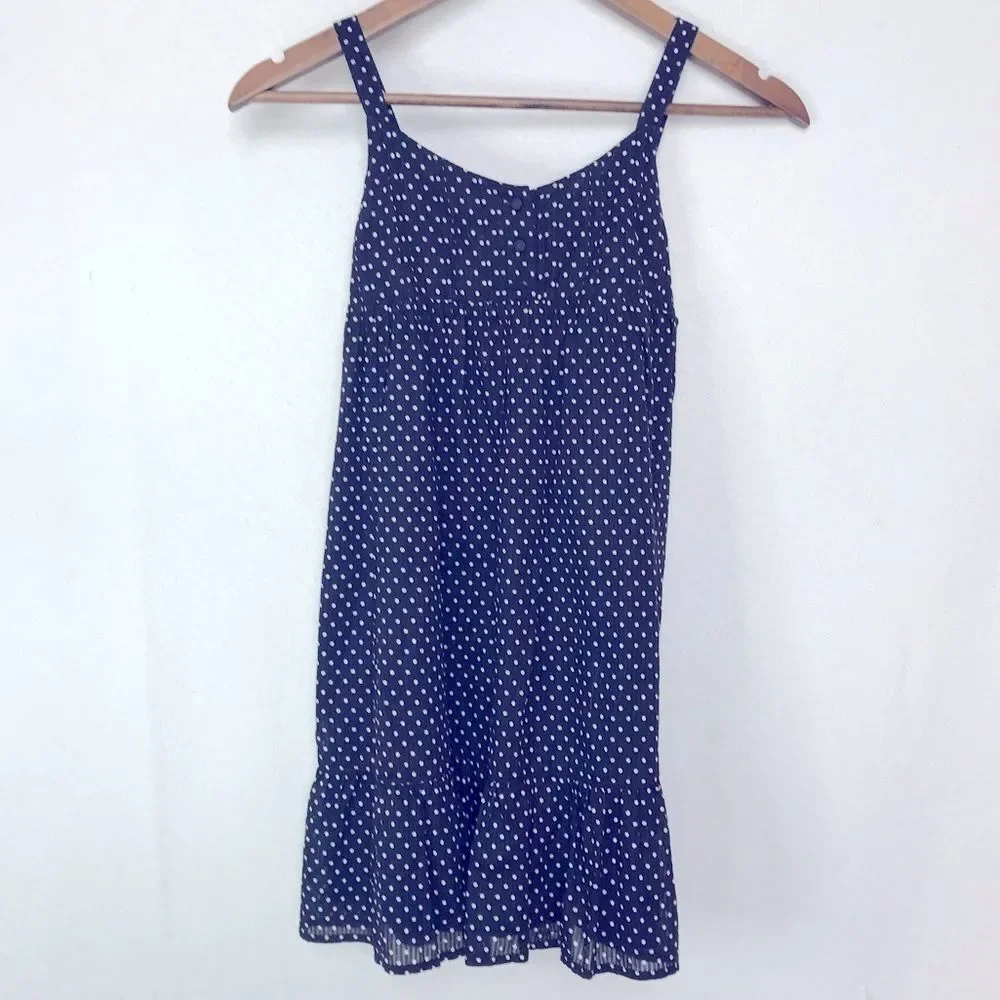 Gap blue sleeveless dress with pretty white dots